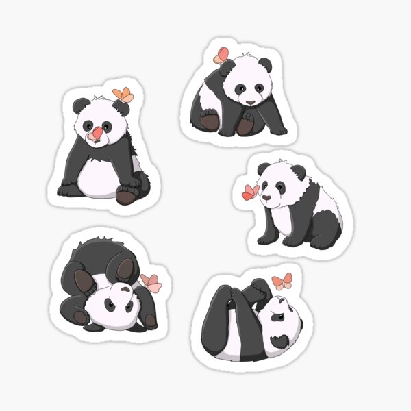 Panda and Butterfly Party Sticker