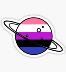 Genderfluid Planet Sticker