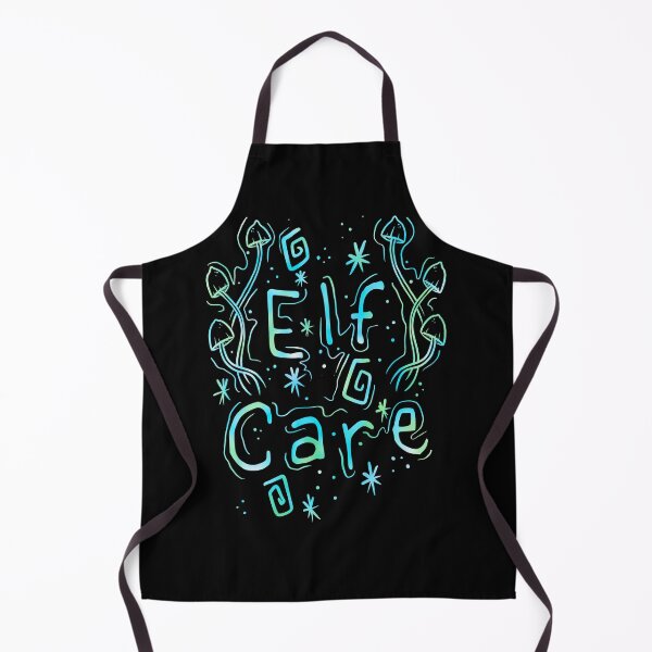 Aperçu de l'œuvre Self Care Elf Care - Doodle Pastel Aqua Scrip Design créée et vendue par Mitch616Art.