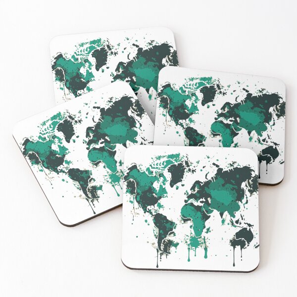 Item preview, World map in arty creative style designed and sold by janedewaard.
