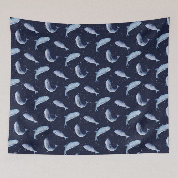Item preview, Watercolor deep blue whale,  designed and sold by inkbearblue.