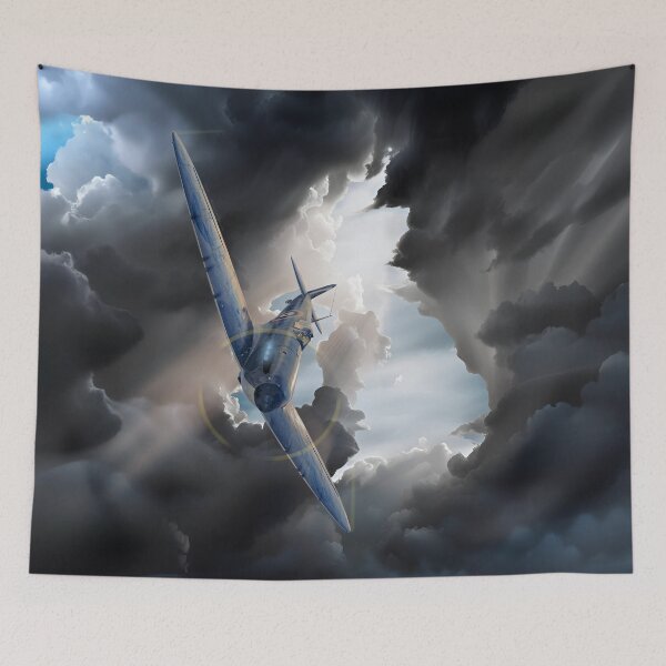 Item preview, Spitfire Aircraft surrounded by dark clouds designed and sold by CoolCarVideos.