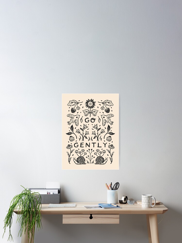 Aperçu 2 sur 3. Poster avec l'œuvre Allez-y doucement - Nature Print créée et vendue par ohjessmarie.