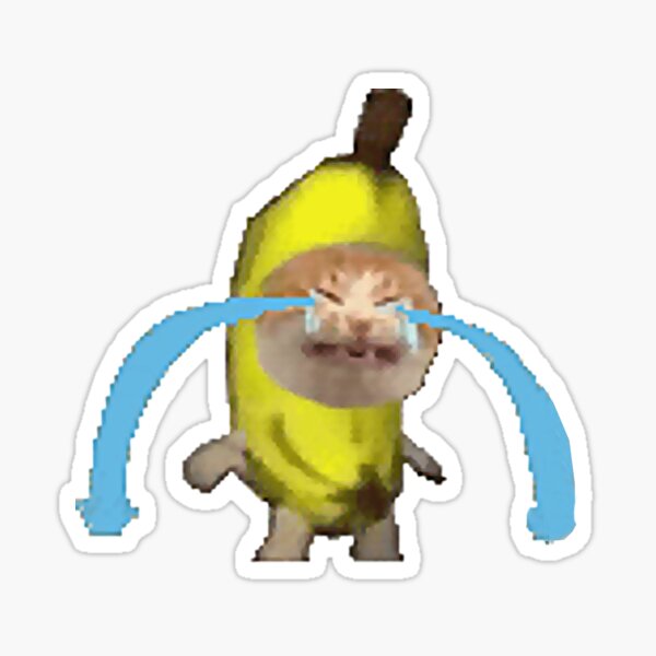 Crying Banana Cat  Pin for Sale by sticker-house