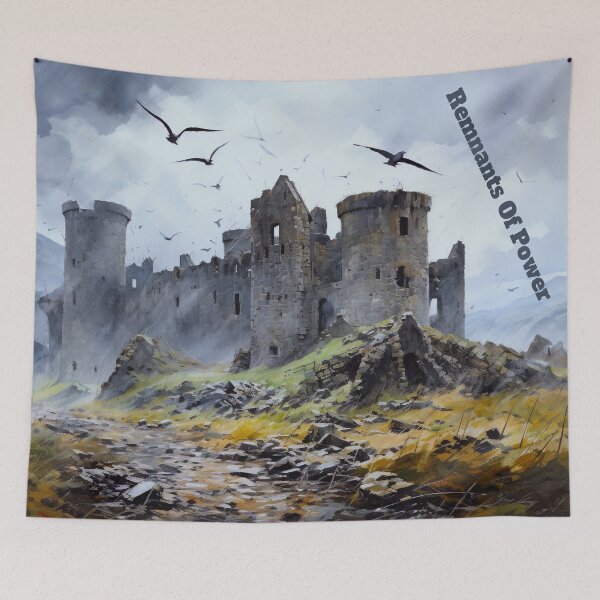 Item preview, Liminal Concept Abandoned English Castle Digital Watercolour AI Art designed and sold by liminal-concept.