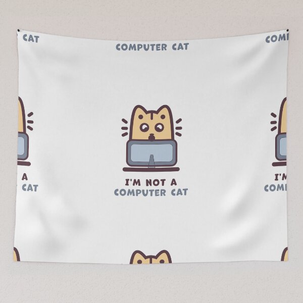 Item preview, Surprised cat at the computer designed and sold by ARVM.