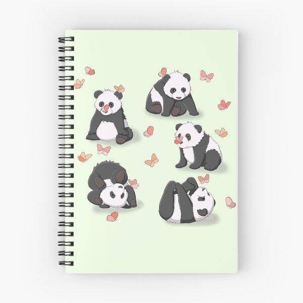 Item preview, Panda and Butterfly Party (Green background) designed and sold by RhondaLuluArt.