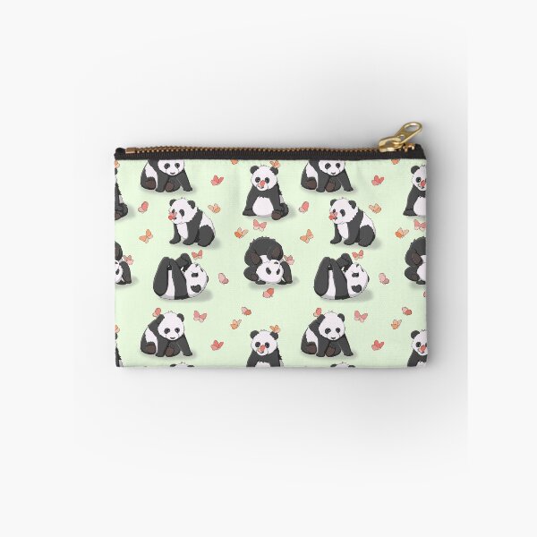 Item preview, Panda and Butterfly Party (Green background) designed and sold by RhondaLuluArt.
