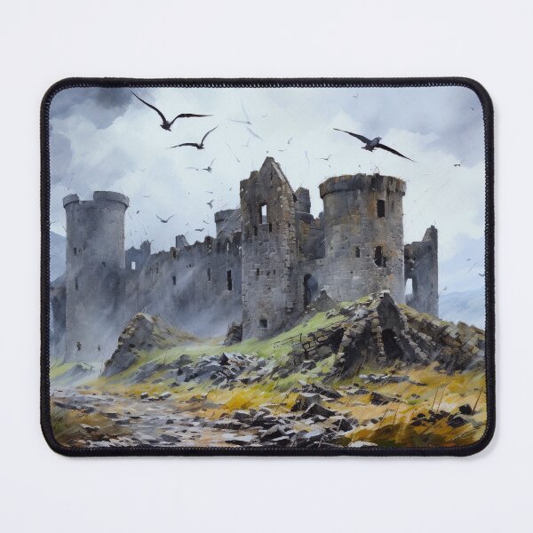 Item preview, Liminal Concept Abandoned English Castle Digital Watercolour Art designed and sold by liminal-concept.
