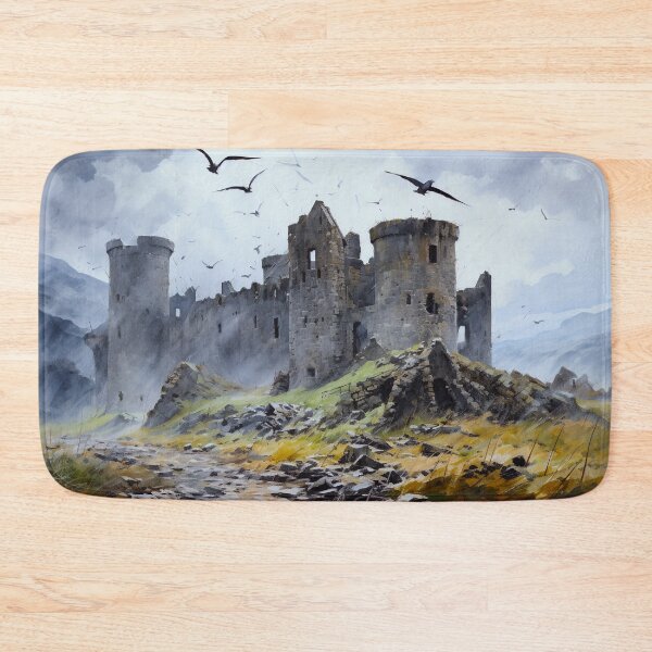 Item preview, Liminal Concept Abandoned English Castle Digital Watercolour Art designed and sold by liminal-concept.