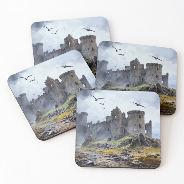 Item preview, Liminal Concept Abandoned English Castle Digital Watercolour Art designed and sold by liminal-concept.