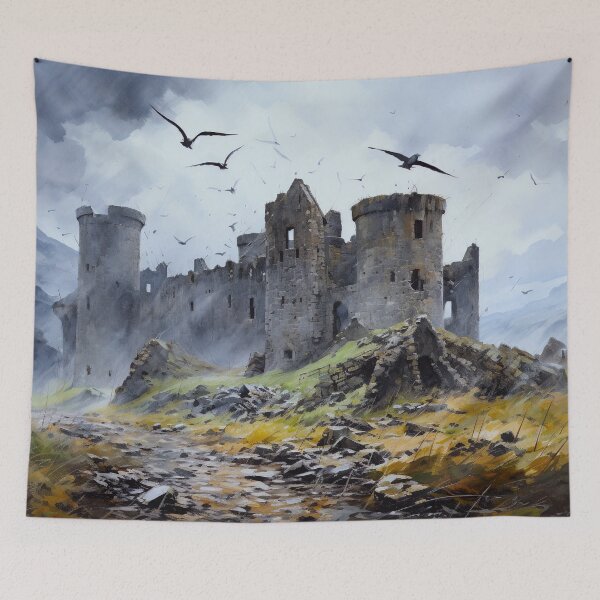 Item preview, Liminal Concept Abandoned English Castle Digital Watercolour Art designed and sold by liminal-concept.