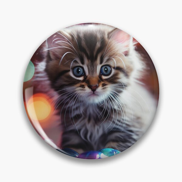 Item preview, A little kitten plays with colorful balls designed and sold by ViktorSilni.