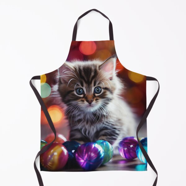 Item preview, A little kitten plays with colorful balls designed and sold by ViktorSilni.