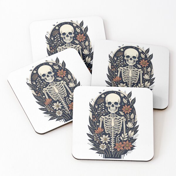 Item preview, Skeleton and flowers in the night designed and sold by Meta-Shoppy.