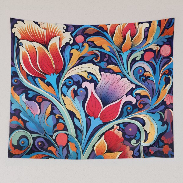 Item preview, Ottoman art in vivid colors IV: A fusion of stylized floral motifs and vibrant geometric designs. designed and sold by InsaneLEDP.