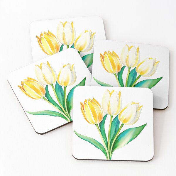Item preview, Watercolor painting of yellow tulip  designed and sold by Harmonysens.