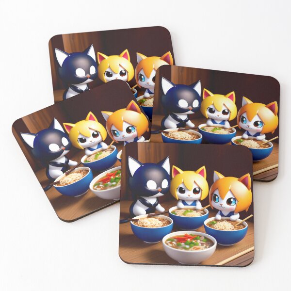 Item preview, Ninja cats enjoying ramen designed and sold by deadkesn.