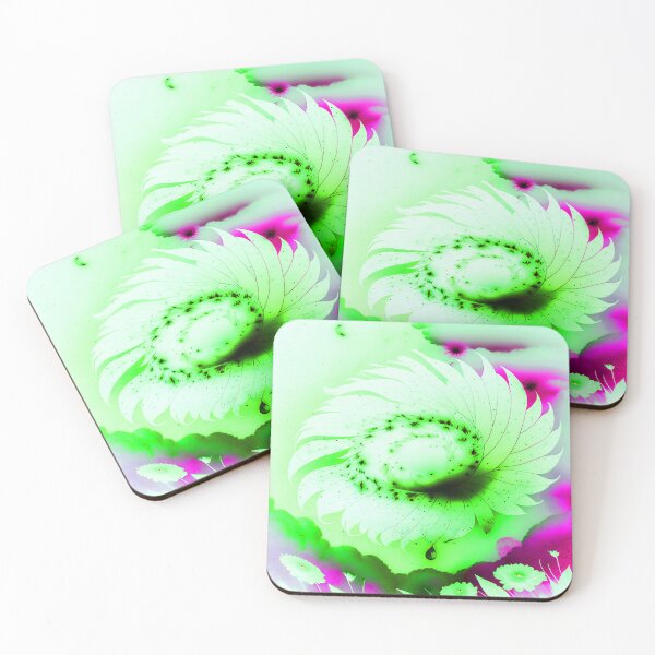 Item preview, Galaxy of Floral Petals Rotating in the Night Lime Green Flower Pink Highlights designed and sold by deniselynnimage.