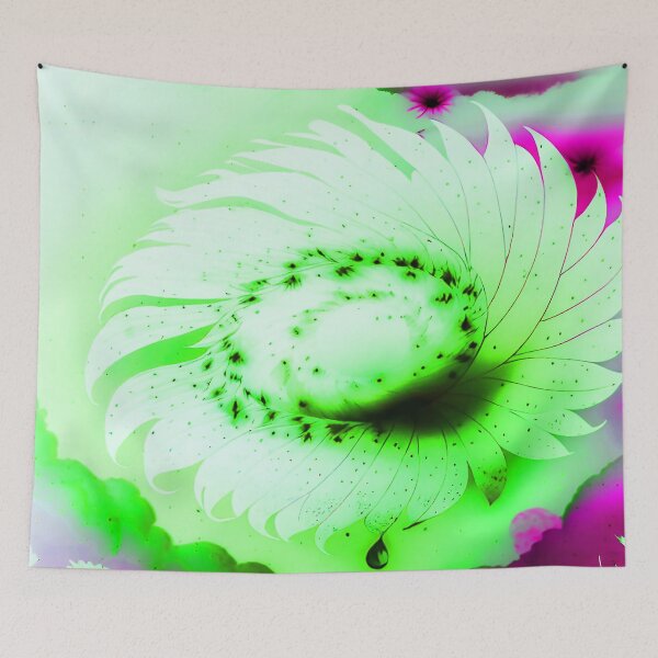 Item preview, Galaxy of Floral Petals Rotating in the Night Lime Green Flower Pink Highlights designed and sold by deniselynnimage.