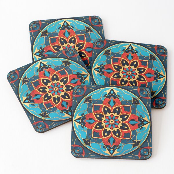 Item preview, Ottoman art in vivid colors VIII: A fusion of stylized floral motifs and vibrant geometric designs. designed and sold by InsaneLEDP.