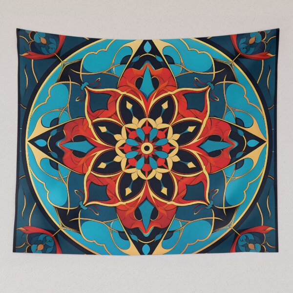 Item preview, Ottoman art in vivid colors VIII: A fusion of stylized floral motifs and vibrant geometric designs. designed and sold by InsaneLEDP.