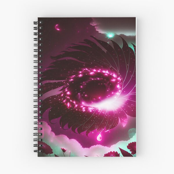 Item preview, Galaxy of Floral Petals Rotating in the Night Hot Pink Mint Green designed and sold by deniselynnimage.