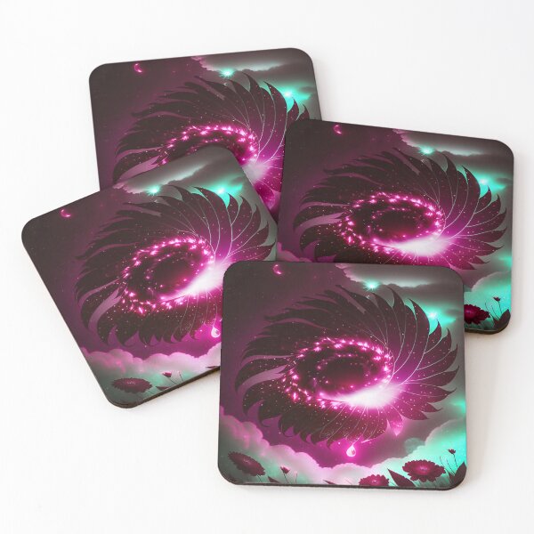 Item preview, Galaxy of Floral Petals Rotating in the Night Hot Pink Mint Green designed and sold by deniselynnimage.