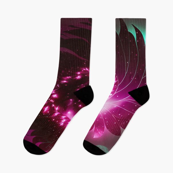 Item preview, Galaxy of Floral Petals Rotating in the Night Hot Pink Mint Green designed and sold by deniselynnimage.
