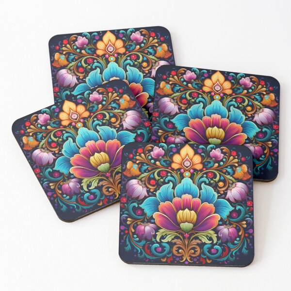 Item preview, Ottoman art in vivid colors X: A fusion of stylized floral motifs and vibrant geometric designs. designed and sold by InsaneLEDP.