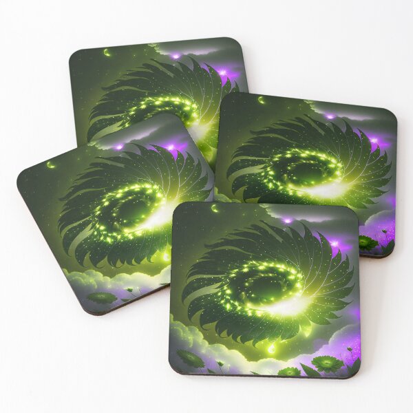 Item preview, Galaxy of Floral Petals Rotating in the Night Green designed and sold by deniselynnimage.