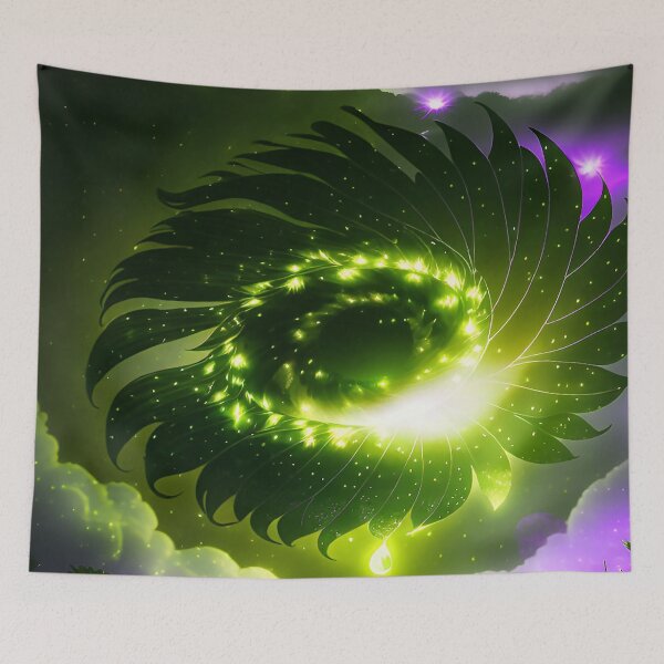 Item preview, Galaxy of Floral Petals Rotating in the Night Green designed and sold by deniselynnimage.