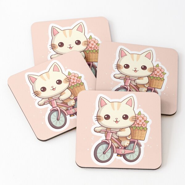 Artikelvorschau, Kawaii Cat fährt mit dem Fahrrad entworfen und verkauft von Hochiedesign.