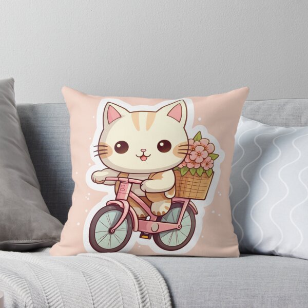 Item preview, Kawaii Cat riding his bike designed and sold by Hochiedesign.