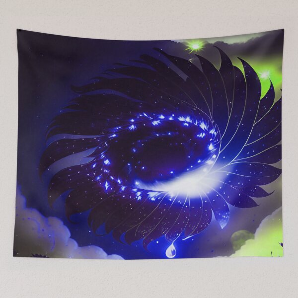 Item preview, Galaxy of Floral Petals Rotating in the Night Deep Purple Lime Green Highlights designed and sold by deniselynnimage.