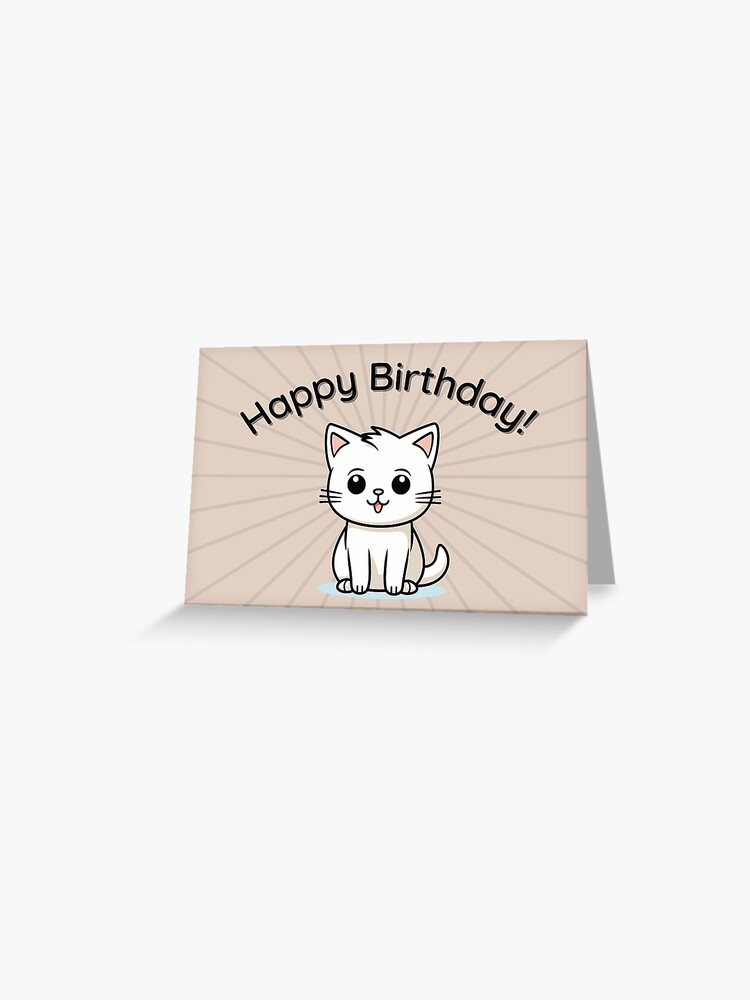 happy-birthday-birthday-cat-birthday-greeting-celebrate-a-special-day-greeting-card-for-sale-by-fiona-lynn-redbubble for Free Printable Funny Cat Birthday Cards Happy Birthday! Birthday Cat! Birthday Greeting! Celebrate A Special Day!