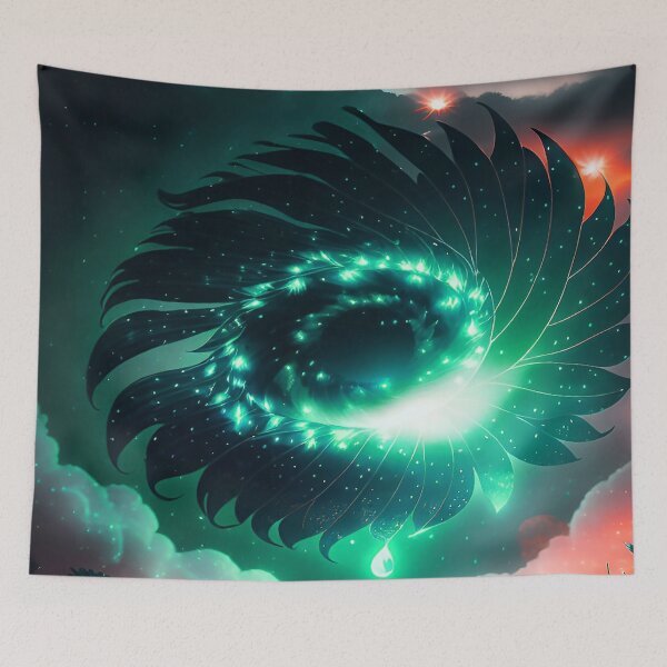 Item preview, Galaxy of Floral Petals Rotating in the Night Blue Green Red Highlights designed and sold by deniselynnimage.