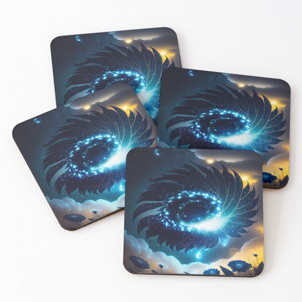Item preview, Galaxy of Floral Petals Rotating in the Night Blue Yellow Highlights designed and sold by deniselynnimage.