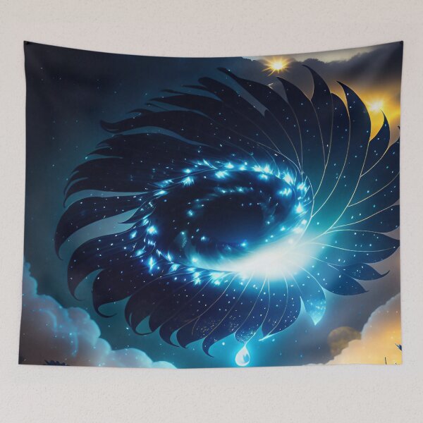 Item preview, Galaxy of Floral Petals Rotating in the Night Blue Yellow Highlights designed and sold by deniselynnimage.