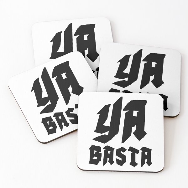 Item preview, YA BASTA - ENOUGH IS ENOUGH. SQUARE. BLACK. designed and sold by 5hertz.