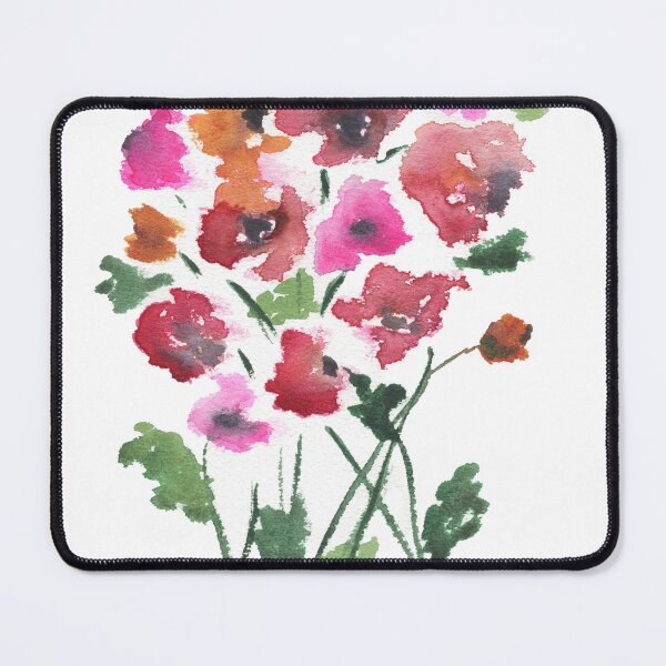 Item preview, Red and pink wildflowers watercolor painting designed and sold by AnissaF.