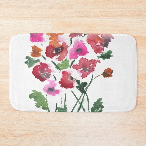 Item preview, Red and pink wildflowers watercolor painting designed and sold by AnissaF.