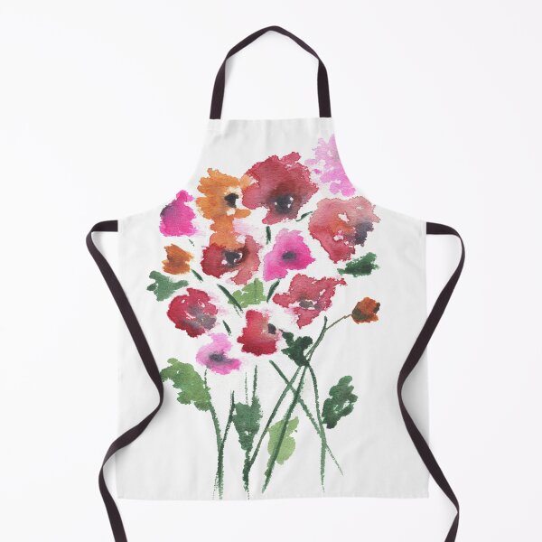 Item preview, Red and pink wildflowers watercolor painting designed and sold by AnissaF.