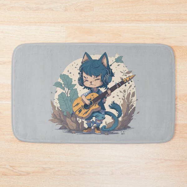 Item preview, cat guitar player designed and sold by ClipCanvas.