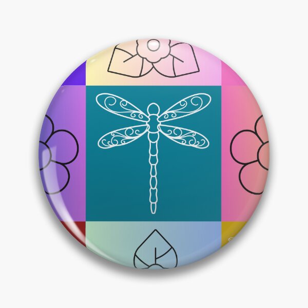 Artikelvorschau, Libellen- und Blumenmotiv entworfen und verkauft von Scotti Cohn.