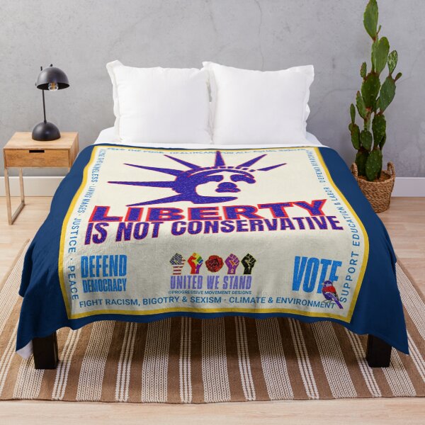 Item preview, PMD00971 Progressive Movement Designs patriotic American Liberty is Not Conservative design shows you support democracy for Progressives Democrats Independents Liberals designed and sold by ProgressiveLeft.