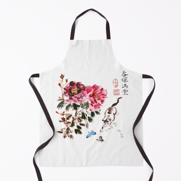 Item preview, Playful Kitten with Butterflies Chinese Brush Ink Painting designed and sold by joannahliu.