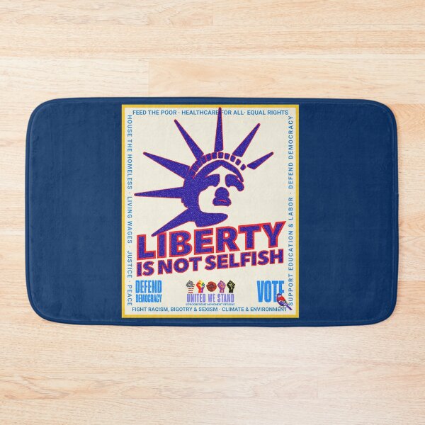 Item preview, PMD00972 Progressive Movement Designs patriotic American Liberty is Not Selfish design shows you support democracy for Progressives Democrats Independents Liberals designed and sold by ProgressiveLeft.
