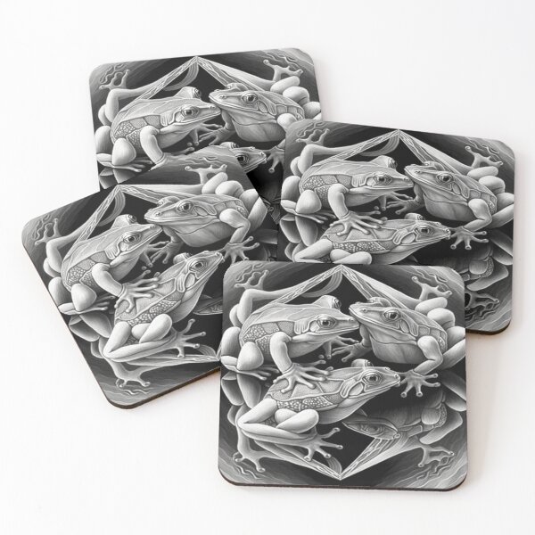 Item preview, Escher Inspired Intertwined Frogs - Digital Drawing designed and sold by Smiling Collie Designs.