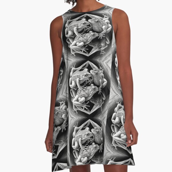 Item preview, Escher Inspired Intertwined Frogs - Digital Drawing designed and sold by Smiling Collie Designs.